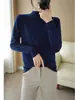 Camiseta de Algodón Puro Estilo Perezoso de Cuello Medio, Camiseta Básica Casual y Cómoda, Top Versátil para Mujer para Primavera y Otoño, Venta al por Mayor