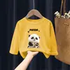 H2236# primavera e outono para meninos e meninas estampa de desenho animado novo estilo estrangeiro infantil outono novo casual T-shirt versátil