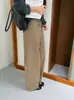 Pantalones casuales de moda 2026, nuevos, de cintura media-alta, corte tridimensional, estilo ropa de trabajo, pierna ancha, para mujer en otoño, con una caída suelta y fluida