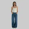 Jeans Reto Pequeno Feminino para Roupa Externa, Calça Feminina Solta Retro de Cintura Alta