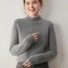 Suave y Acogedor ~ Suéter de Cachemir Espeso de Doble Capa para Bebé para Mujer, Suéter de Punto Pulóver de Cuello Semi-Alto para Otoño e Invierno