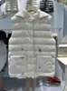 2026 Nuevo Estilo Chaleco Acolchado Ligero de Plumón de Pato Blanco con Capucha de Tejido Patchwork Chaleco Acolchado Corto Recto Chaleco de Plumón para Mujer Invierno