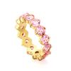 Anillo Popular Transfronterizo Europeo y Americano Incrustado de Diamantes, Lujo Ligero, Gama Alta, Elegante y Gracioso Anillo de Diamantes de una Sola Fila, Joyería de Acero Inoxidable para Mujeres