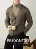 [Malha de Luxo com 14 Agulhas] Suéter de Lã Grossa Macia Anti-Pilling Tricotado Jaqueta Cardigan Quente Preguiçosa Masculina Outono e Inverno