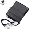 Capa Superior Cuero Vacuno Bolso Cruzado Sencillo y a la Moda Patrón Lichi Ligero Portátil Almacenamiento Bolso Mensajero Cuero Genuino Bolso de Hombro para Hombre
