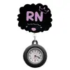 Reloj de bolsillo retráctil para enfermera RN más vendido transfronterizo, hebilla de acrílico con purpurina fácil de tirar, reloj de bolsillo anti-pérdida con insignia médica NURSE