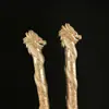 Arma de Metal Cajado de Dragão Aro Dourado Bastão Cajado de Tigre Nunchaku Modelo de Arma Liga de Zinco Ornamento de Nunchaku Brinquedo para Menino