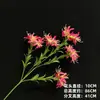Decoração de flor artificial tom avermelhado em haste única, bola de flor para corredor de flor de seda, material para arranjo de flor de mesa para restaurante e casamentos ao ar livre