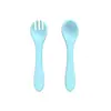 Juego de Tenedor y Cuchara para Niños, Cuchara para Bebé, Vajilla Infantil, Cuchara Suave de Silicona, Tenedor para Bebé, Cuchara para Arroz Resistente a Altas Temperaturas, Cuchara de Alimentación de Silicona