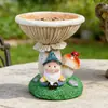 Comedouro de Girassol Transfronteiriço, Decoração de Jardim, Presente de Artesanato em Resina, Bebedouro para Pássaros, Ornamento para Jardinagem ao Ar Livre