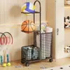 Rack de Armazenamento para Basquete Doméstico Grande Capacidade com Rodas Removível Rack de Armazenamento para Equipamentos Esportivos e de Fitness Cesta de Armazenamento para Tapete de Yoga