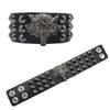 Pulseira de couro estilo punk com rebites de personalidade europeia e americana transfronteiriça pulseira de rebites para homens do rock outlet de fábrica