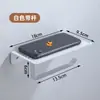 Suporte de Papel Higiênico de Aço Inoxidável sem Furos para Hotel Banheiro Suporte de Armazenamento para Celular Suporte de Armazenamento Multifuncional Montado na Parede do Banheiro