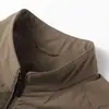 Chaleco casual de negocios para hombre con cuello alto, cierre de cremallera y tela elástica. 13674