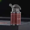 Hy756 Compacto Mini Couro Antigo Isqueiro a Querosene Roda de Afiar Chama Aberta Isqueiro à Prova de Vento Estilo Retrô
