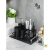 Juego de Lavabo para Baño Taza para Enjuague Bucal Familiar Taza para Cepillo de Dientes Patrón de Mármol para Pareja Suministros de Baño Simples de Lujo Ligero