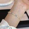 Pulsera de Plata Esterlina S925 con Cuentas Checas Brillantes y Perlas Coloridas para Niñas, Lujo de Nicho Accesible, Pulsera de Alta Gama, Joyería