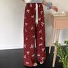 Pantalones Largos de Verano de Algodón y Seda Modernos, Pantalones Finos Sueltos de Pierna Ancha, Pantalones de Dormir Elásticos en la Cintura para Casa
