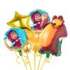 Conjunto de balões Masha e o Urso em forma de desenho animado, decoração de fundo para festa de aniversário infantil, brinquedo, balão de filme de alumínio