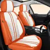 Cojín para Asiento de Coche de Piel Napa Hecho a Medida para Todas las Estaciones, Funda de Asiento de Piel de Cobertura Total para Asiento Individual/Doble, Cojín para Asiento de Coche Completo de Cinco Plazas
