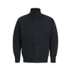 Cárdigan de punto para hombre, con cuello alto, de un solo pecho, suave y texturizado, corte holgado, hombros caídos, casual, color liso, suéter de abrigo para otoño e invierno