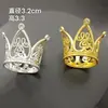 Set Transfronterizo Corona Dorada Incrustada de Diamantes Flor Corona Decoración de Pastel Aleación Corona Corona Infantil Adornos en Stock