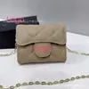 Nuevo Producto Bolsa Acolchada Pequeña Fragante con Múltiples Ranuras para Tarjetas, Portatarjetas, Bolso de Mujer, Piel de Vaca Caviar Bolso de Cadena para Monedas de Gran Capacidad