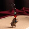 Llavero de Sándalo con Signo del Zodiaco, Llavero, Colgante para Mochila Escolar, Cuerda Colgante Pequeña de Joyería para Mujer, Adornos Colgantes, Zodiaco Caballo