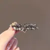 Pinza para el Cabello de Hoja con Pedrería de Cristal Estilo Coreano Nuevo Diseño de Nicho Pinza Elegante para el Lado Pinza para Mechones Rebeldes