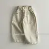 Jeans Ins Infantil Primavera e Outono Novo Estilo Simples Versátil Jeans de Perna Reta para Meninos e Meninas Calça Casual Lavada Estilo Coreano