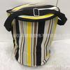 Bolsa Térmica Portátil Directa de Fábrica Hermosa Caja Redonda para Comida Bolsa de Barril Rayado Bolsa Térmica para Tazón de Vidrio