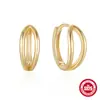 Pendientes Brillantes de Doble Capa de Plata de Ley S925, Pendientes, Elegantes Estilo Japonés y Coreano, Pendientes Populares Mismo Estilo Douyin Pendientes Ins