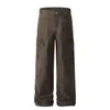 Nuevos Pantalones Casuales Trendy para Hombre Primavera 2025 Color Sólido Herramienta Algodón Pantalones Largos Pantalones Populares para Jóvenes Suministro de Primera Mano