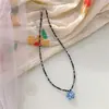Collar de Cristal de Color Vintage Coreano Estilo Coreano Estilo INS Collar de Cristal Dulce Collar de Flor Dulce Lindo