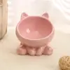 1 peça Tigelas de Cerâmica Fofas com Gato Elevado Design Elevado Alimentador Protege a Coluna do Gato Anti Vômito Blow para Gatos de Rosto Chato Gatinho Cachorros Pequenos Eleve Tigela de Comida para Gatos Inclinada Tigelas para Animais de Estimação