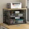 Prateleira de Armazenamento de Cozinha Caixa Multifuncional Suporte para Micro-ondas Organizador de Cozinha Organizador de Gaveta Organizador de Armazenamento Suporte para Impressora