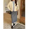 Camada Matinal 3ª Parceiro Estilo Coreano Design Gola V Tricô Cardigan Zy3550