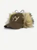 Gorra de Béisbol Cálida de Pana Engrosada con Bordado de Letra Yy, Protección para los Oídos de Felpa Antipeluche, Nueva para Otoño e Invierno