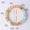 Pulsera de Cuentas de Cristal de Cuarzo Rutilado Dorado Natural Miel de Lima Silvestre de Primavera para Mujer Pulsera de Piedras Preciosas Única y de Moda