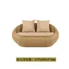 Sofá Redondo de Rattan para Exterior Villa Sofá de Lazer Cadeira Combinação com Mesa de Centro Jardim Cadeira Preguiçosa Cadeira de Rattan para Exterior Mobiliário