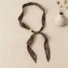 Colar Cachecol de Seda Vintage Melard com Bolinhas e Contas, Corrente de Tecido Ajustável para Clavícula, Lenço de Pescoço, Acessório de Roupa
