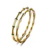 Pulsera Lisa de Acero de Titanio de Bambú Estilo Simple y Elegante Popular en Instagram Mismo Estilo Pulsera Sólida de Acero Inoxidable Venta al por Mayor