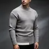 Suéter de Punto Casual de Otoño e Invierno Nuevo para Hombre, Moda Juvenil, Bloques de Color, Engrosado, Capa Base Cálida