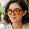 Nuevas Gafas de Sol Cuadradas de Alta Gama Versátiles Estilo Callejero Y2K Moda Europea y Americana Hip-Hop Tendencia Protección Solar Gafas de Sol Transfronterizas