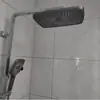 Traje de ducha rectangular con rociador superior, mango multifuncional, función de rociador de lluvia