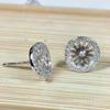 Accesorios de joyería DIY S925 Plata esterlina Perla Jade traje Soporte vacío Girasol Pendientes Colgante Soporte vacío Productos semiacabados