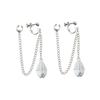 Aretes personalizados Aretes de nicho de temperamento de lujo ligero para mujer aretes de alta gama aretes largos sin aretes perforados moda para hombre