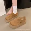 Sapatos Birkenstock femininos de sola grossa 2026 novo outono slip-on cobertura total sapatos Birkenstock mocassins preguiçosos sapatos casuais retro
