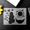 Plantilla de Pintura Transparente de PP Plantilla de Dibujo Escarchada Luna Sol Estrella Niños Plantilla de Pintura Recortable Personalización