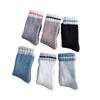 Calcetines de media caña al por mayor para hombre, Calcetines de media caña para otoño e invierno, Calcetines gruesos cálidos de rayas para el hogar, Calcetines largos de color liso para dormir